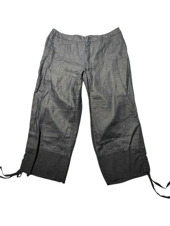 Soft Surroundings Pants - NWT Soft Surroundings Women’s 1X Linen Black Cropped Wide-Leg Pants Drawstring